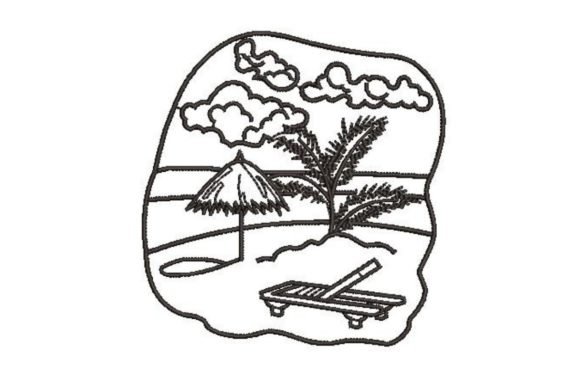 Beach Scene Coloring Page