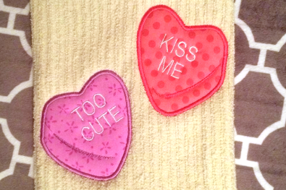 Conversation Hearts Applique