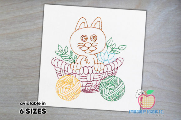 Cute Kitty Sitting in Basket