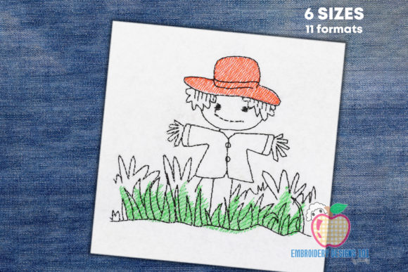 Happy Scarecrow in the Field