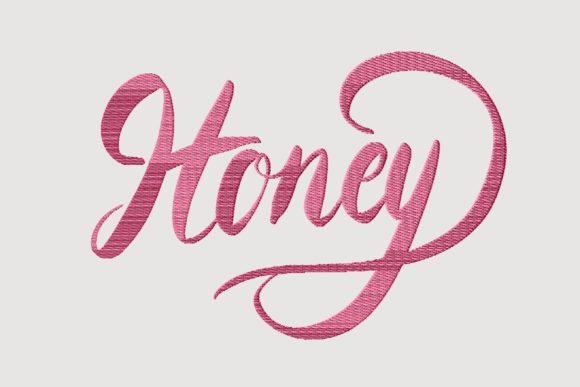 Honey: A Delicate Calligraphic Embroidery Design