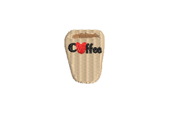 Light Coffee Mug Embroidery Design