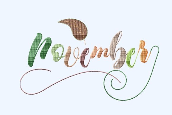 November Letters with Leaf