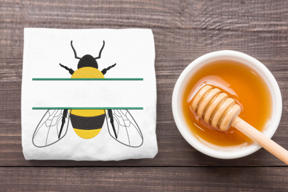 Realistic Bee Split: A Sweet, Versatile Embroidery Design for Handmade Gifts